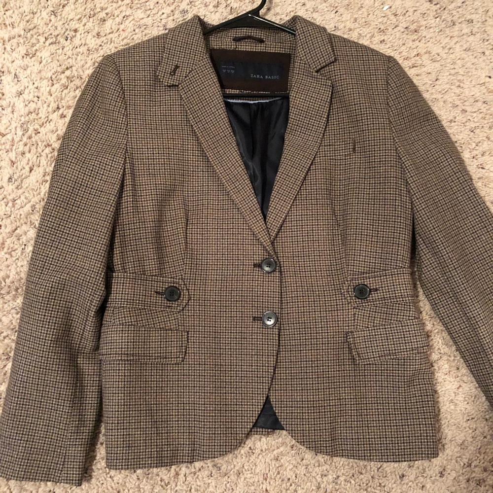 Zara brown checked blazer, size XL